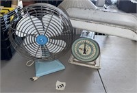 HANSON BABY SCALES AND VINTAGE FAN