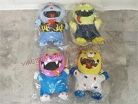 Goofy Grin Monsters ~ Set of 4 ~ 14" Plush ~ New