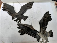 2 metal eagles 13 in wide