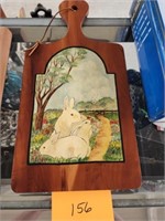 Hanging rabbit cutting board decor- 11x21