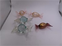(5) Handblown Glass CANDY 3"  Pieces