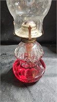 Vtg Glass Oil Lamp