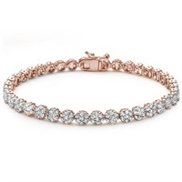 Rose Gold-pl Round Cut 10.50ct Topaz Bracelet