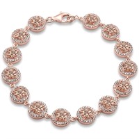 Rose Gold-pl. 14.00 Ct Morganite & Topaz Bracelet