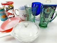 Verres COCA-COLA, plat CORNING WARE et +