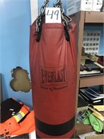 Everlast punching bag with ceiling mount