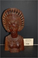 Engraved Ballinese Wood Carved Temple Figure