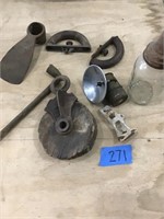 OLD PULLEY,  CARBIDE LIGHT, GRUBBING HEAD, OTHER