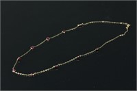 10K Gold Ruby Necklace Appraised $2350