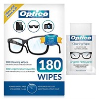 180-Pk Optico Pre-Moistened Lens Cleaning Wipes