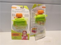 2x NEW PACK OF 2 REUSABLE FOOD POUCHES