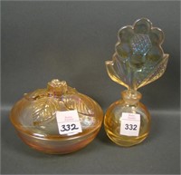 Two Imperial Marigold Carnival Glass Items