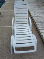 White plastic lounger