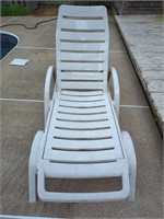 White plastic lounger