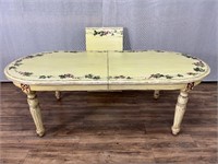 Shabby Chic Holly Vine Painted Table w/Leaf