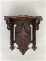 Antique Carved Wood Wall Shelf.
