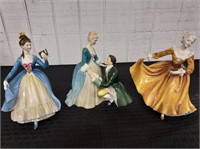 3 ROYAL DOULTON firgurines appx 8" 1960s 70s