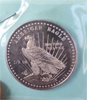 1/2 ounce 1981 .999 fine silver American eagle