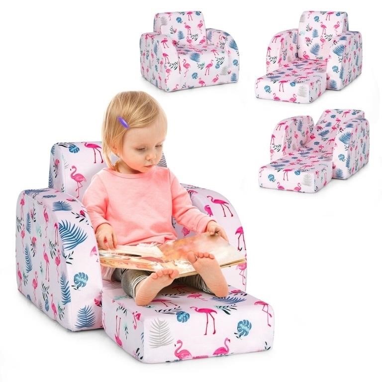 N7043  Gymax Kid Sofa Bed Chair Pink
