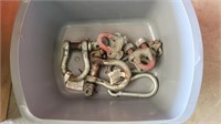 Box of clevises and cable clamps