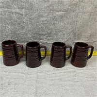 Set of 4 Vtg Marcrest Daisy Dot Stoneware Mugs