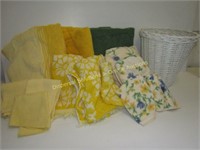 Hand/Bath Towels in Yellows, Greens + Wicker