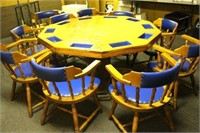 LARGE 57" POKER TABLE WITH TEN PADDED