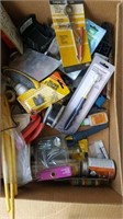 Box of miscellaneous parts tools and glue Etc