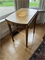 Oval Sheraton Inlaid Veneer Drop-leaf Stand