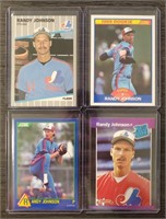 (4) Randy Johnson 1989 MLB Rookie Cards