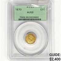 1870-G Type 3 Dollar PCGS AU58