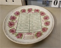 1911 and 1912 Calendar on Plate