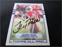 JERRY RICE SIGNED SPORTS CARD WITH COA