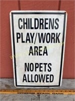 Vintage Childrens Play Area Metal Sign