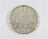 1936 Canadian One Dollar Silver Coin