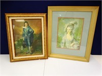 (2) Framed, Victorian Styled Portrait Prints