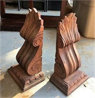 Pair of Carved Sconces