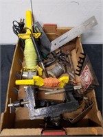 Box of tools, clamps, string lines, remote start,