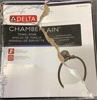 Delta Chamberlain Towel Ring Matte Black