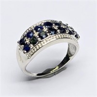 Silver Blue Sapphire(2.25ct) Ring