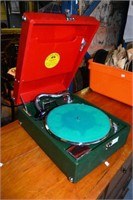 Vintage portable phonograph record player