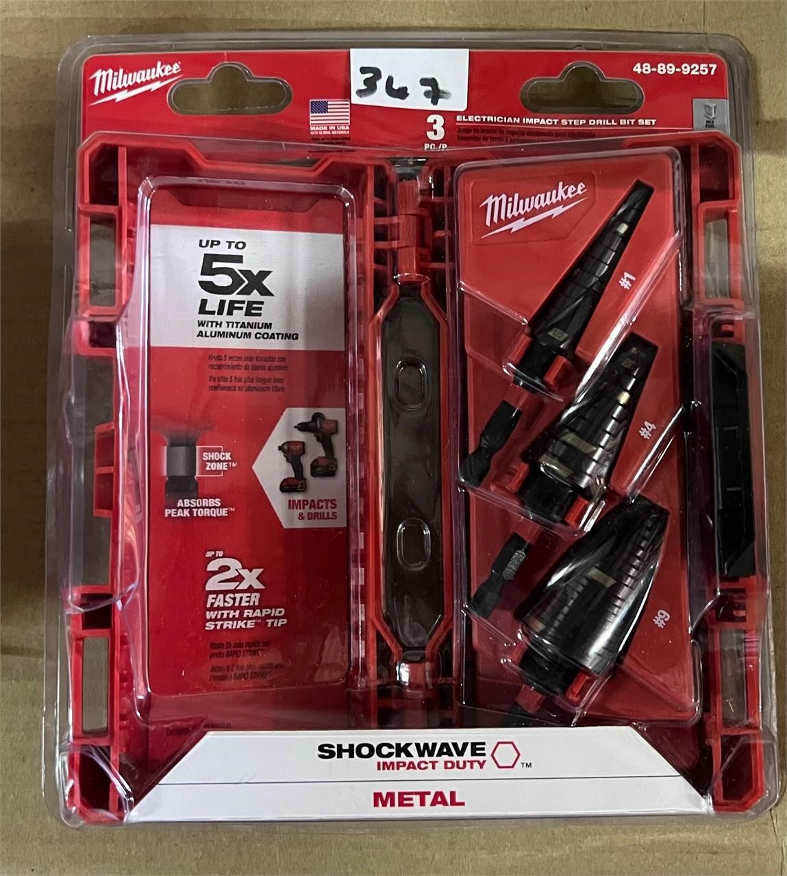 Milwaukee 3pc Electrician Impact Step Drill BitSet