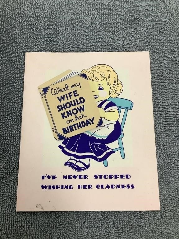 1940s Brithday Card for Wife