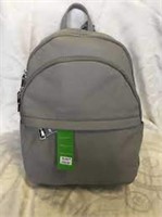 Small Grey Faux Leather Backpack