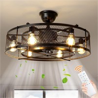 Depuley 26 Farmhouse Ceiling Fan with 6 Lights  In