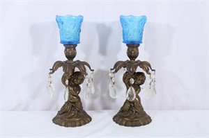 Vintage Cornell Twin-Tailed Siren Candle Lusters