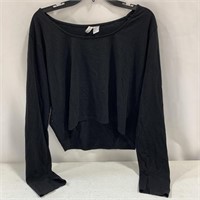 H&M WOMENS 2XL CROPPED LONG SLEEVE SHIRT (BLACK)