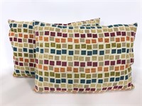 Pair of colorful throw pillows