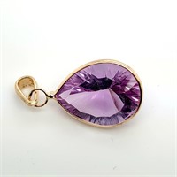 Certified 14K  Amethyst(8.5ct) Pendant