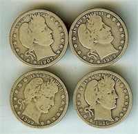 1907 1909x2 1916 Quarter VG 4 Pc Lot